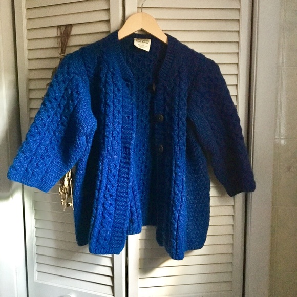 {Kilronan} 100% Merino Wool Navy Blue Knit Sweater - Picture 2 of 8